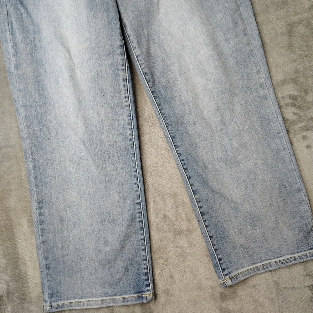 Judy Blue Jeans Womens 29 Blue Wide Leg Cropped Button Fly Medium‎ Stretch Denim - Picture 6 of 16